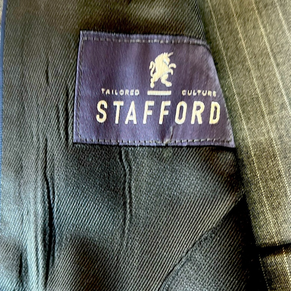 Stafford gray pin stripe